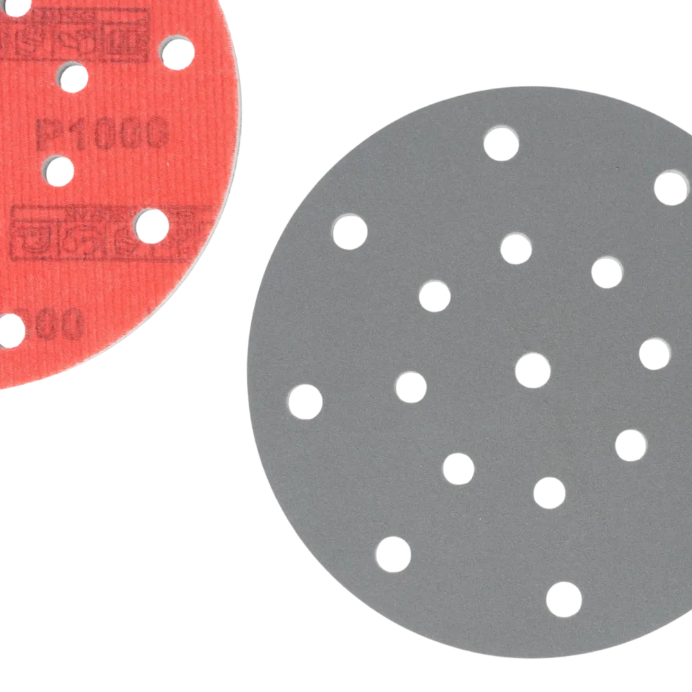 fine sanding sponge disc front and back view showing flexible foam structure